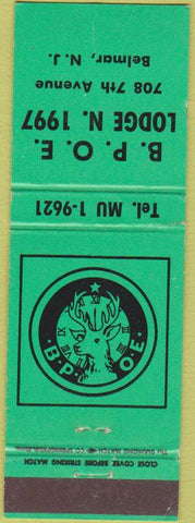 Matchbook Cover - Elks Lodge Belmar NJ WEAR