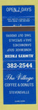 Matchbook Cover - Village Coffee Donuts Stevensville ON