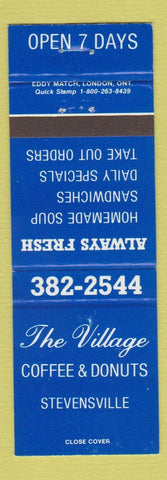 Matchbook Cover - Village Coffee Donuts Stevensville ON