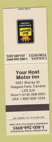 Matchbook Cover - Your Host Motor Inn Best Western Niagara Falls ON
