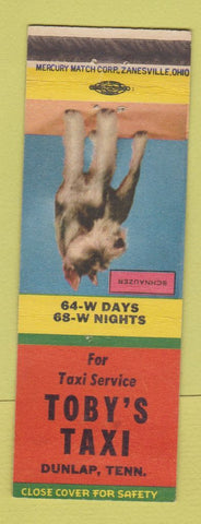 Matchbook Cover - Toby's Taxi Dunlap TN Schnauzer