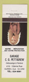Matchbook Cover - Garage CG Pettigrew Quebec QC pinup