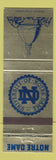 Matchbook Cover - University of Notre Dame South Bend IN