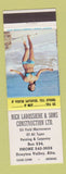 Matchbook Cover - Nick Labossiere Construction Drayton Valley AB pinup