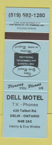 Matchbook Cover - Dell Motel Delhi ON