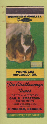 Matchbook Cover - Chattanooga Times Newspaper Ringgold GA Saint Bernard