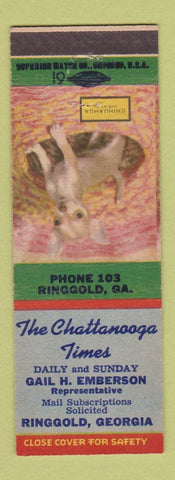 Matchbook Cover - Chattanooga Times Newspaper Ringgold GA Chihuahua