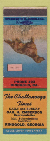 Matchbook Cover - Chattanooga Times Newspaper Ringgold GA Setter