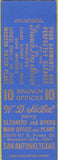 Matchbook Cover - French Dry Sheen San Antonio TX cleaners SAMPLE