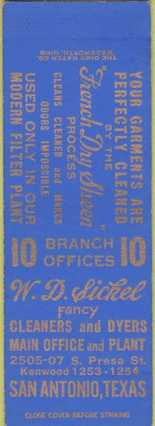Matchbook Cover - French Dry Sheen San Antonio TX cleaners SAMPLE