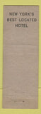 Matchbook Cover - Commodore Hotel New York City WEAR