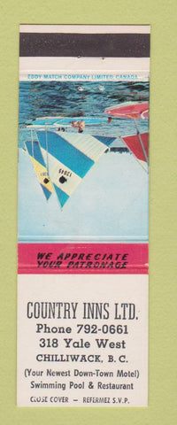 Matchbook Cover - Country Inns Ltd Chilliwack BC