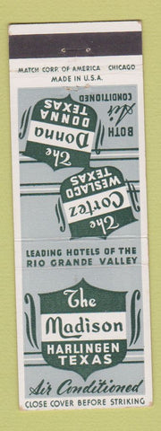 Matchbook Cover - Madison Harlingen TX Weslaco Donna TX