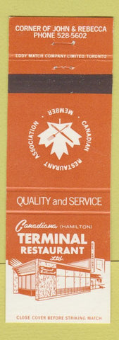 Matchbook Cover - Canadiana Terminal Restaurant Hamilton ON