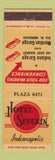 Matchbook Cover - Hotel Severin Indianapolis IN