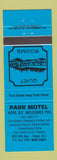 Matchbook Cover - Park Motel Hope BC