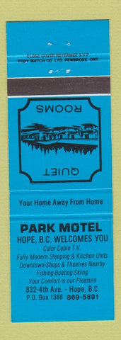 Matchbook Cover - Park Motel Hope BC