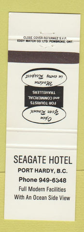 Matchbook Cover - Seagate Hotel Port Hardy BC