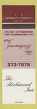 Matchbook Cover - Richmond Inn Richmond BC #2