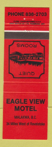 Matchbook Cover - Eagle View Motel Malakwa BC ORANGE