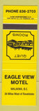 Matchbook Cover - Eagle View Motel Malakwa BC YELLOW