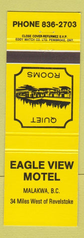 Matchbook Cover - Eagle View Motel Malakwa BC YELLOW