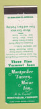 Matchbook Cover - Montpelier Tavern Motor Inn VT