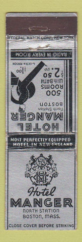 Matchbook Cover - Hotel Manger Boston MA Federal WEAR