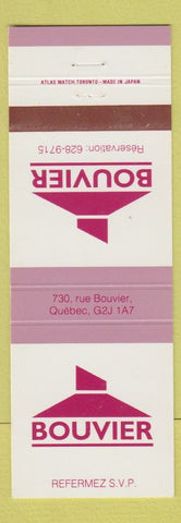 Matchbook Cover - Bouvier Quebec QC