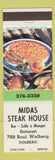 Matchbook Cover - Midas Steak House Dolbeau QC