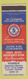Matchbook Cover - State Auto Insurance Association Robinson Ligonier IN WEAR