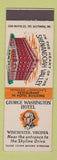 Matchbook Cover - George Washington Hotel Winchester VA