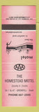 Matchbook Cover - Homestead Motel Greenfell SK RED