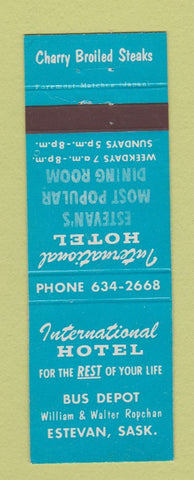 Matchbook Cover - International Hotel Estevan SK