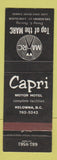 Matchbook Cover - Top of the Marc Capri Motor Hotel Kelowna BC