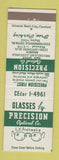 Matchbook Cover - Precision Optical Cleveland OH