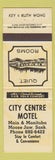 Matchbook Cover - City Centre Motel Moose Jaw SK