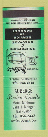 Matchbook Cover - Auberge Riviere Quelle Motel QC