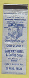Matchbook Cover - Gateway Hotel El Paso TX WEAR