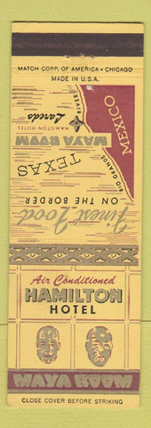 Matchbook Cover - Hamilton Hotel Laredo TX Maya Room