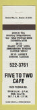 Matchbook Cover - Five to Two Cafe