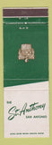 Matchbook Cover - St Anthony Hotel San Antonio TX