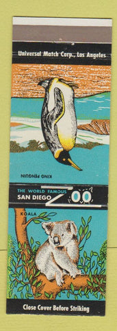 Matchbook Cover - San Diego Zoo CA King Penguin Koala
