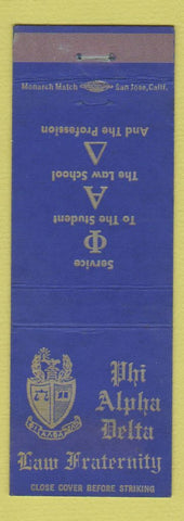 Matchbook Cover - Phi Alpha Beta Law Fraternity