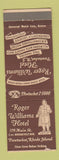 Matchbook Cover - Roger Williams Hotel Pawtucket RI #2 WEAR