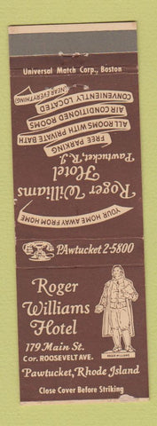 Matchbook Cover - Roger Williams Hotel Pawtucket RI #2 WEAR