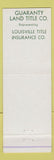 Matchbook Cover - Guaranty Land Title Louisville KY Christmas Mexico