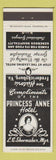 Matchbook Cover - Princess Anne Hotel Fredericksburg VA