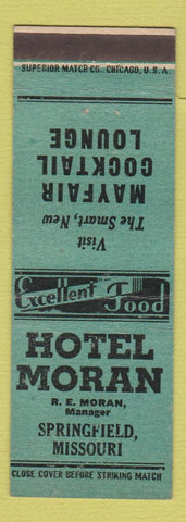 Matchbook Cover - Hotel Moran Springfield MO