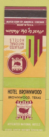 Matchbook Cover - Hotel Brownwood TX